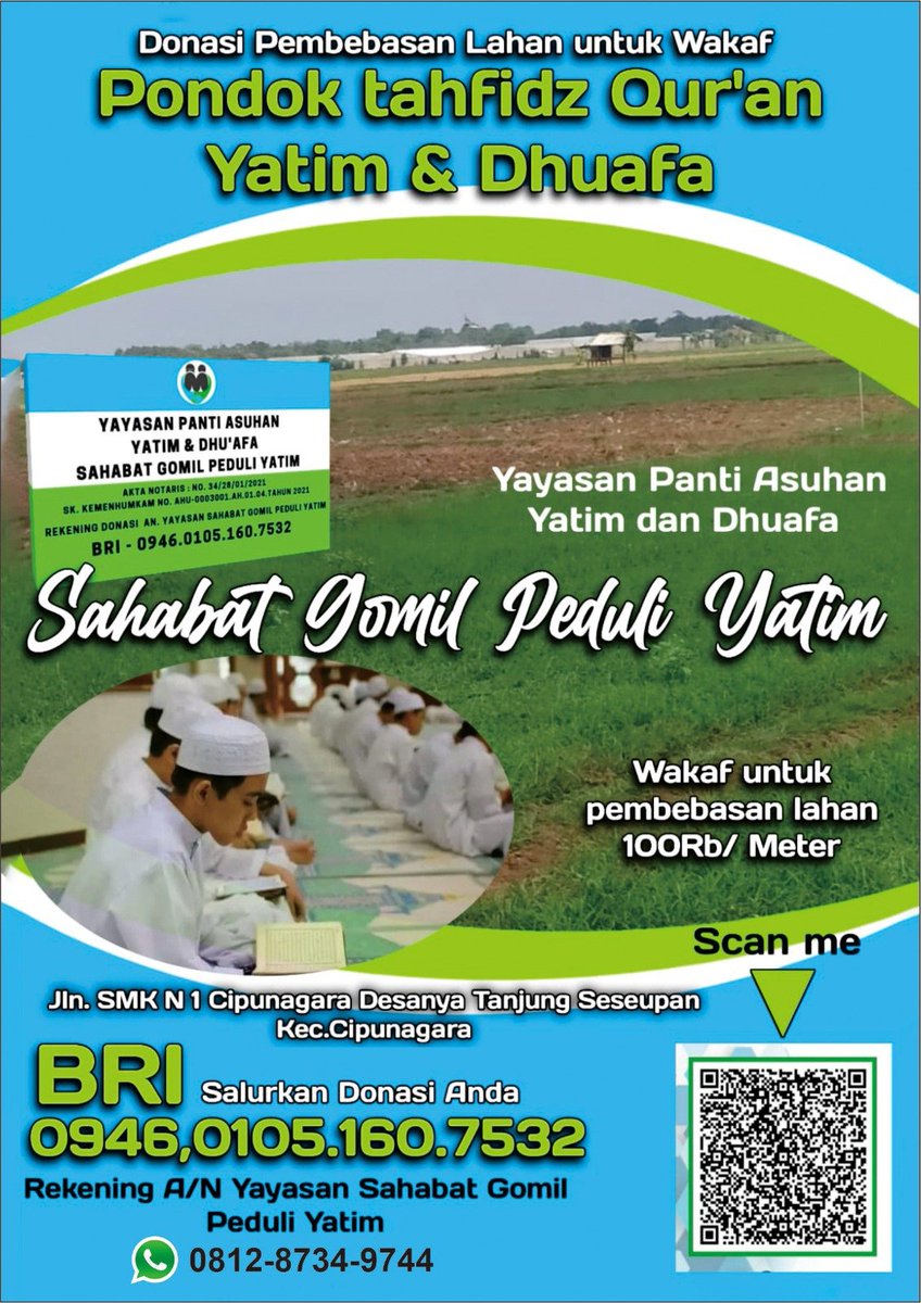 Gojekmilitan's tweet photo. Bismillah 

Ya Allah Aku butuh Kun Fayakun-MU  🤲

Mohon Doa dan Dukungan Sahabat untuk pembebasan lahan Ponpes Tahfidz Qur'an Yatim dan Dhuafa "Al AMIN "

Pembayaran tahap ke 2 Rp 50jt
Dana yang terkumpul Rp 29,550Rb

@abu_waras 
@5teV3n_Pe9eL 
@Gamal_Albinsaid 
@Hilmi28 https://t.co/7XXW75WHqt