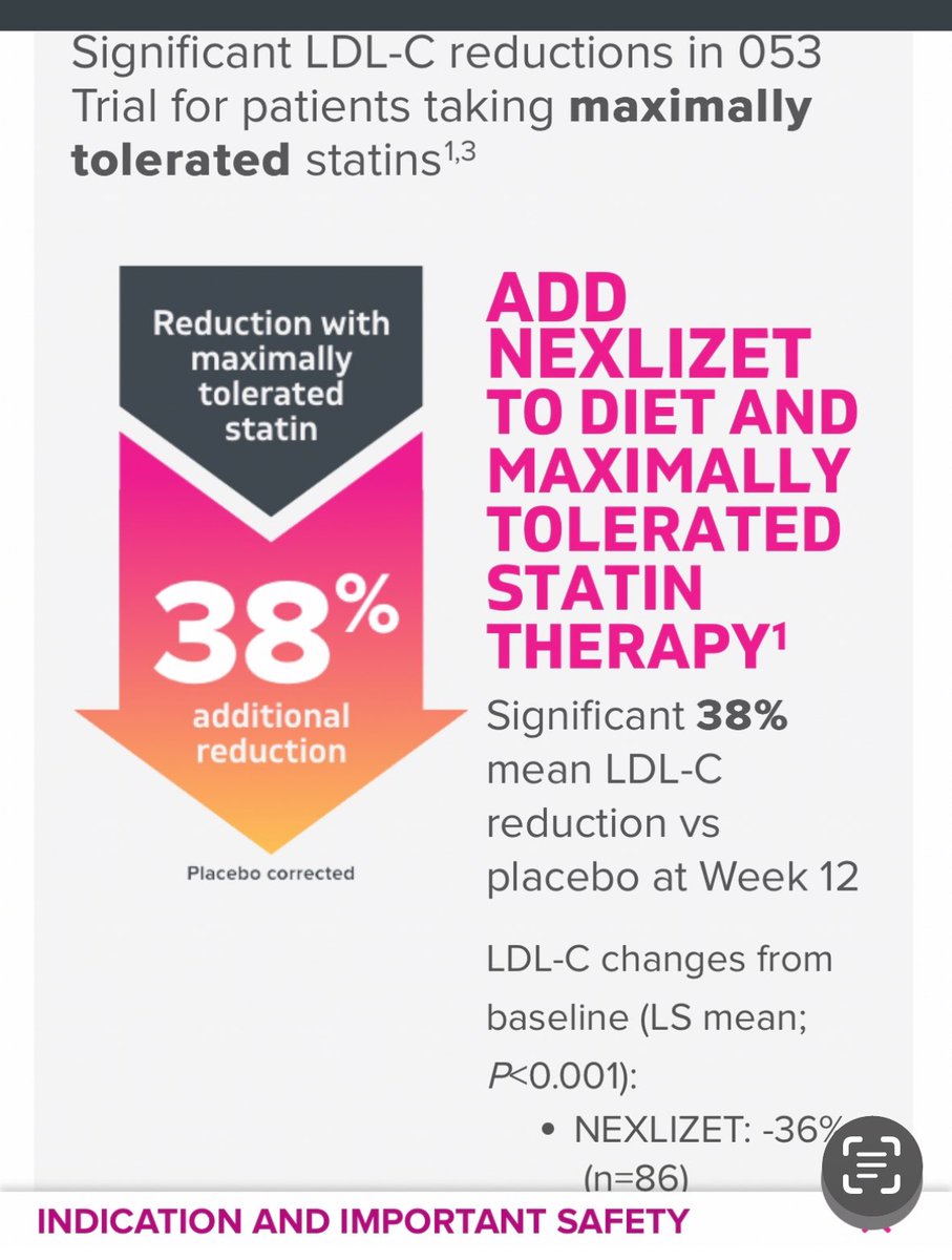 $ESPR Bempedoic acid success story. It now has a broad label with primary and secondary prevention indications. 

Perfect scenario described below for bempedoic acid. Combo pill #Nexlizet did the trick and did not cause muscle pain and did not raise glucose. 
#CardioTwitter
