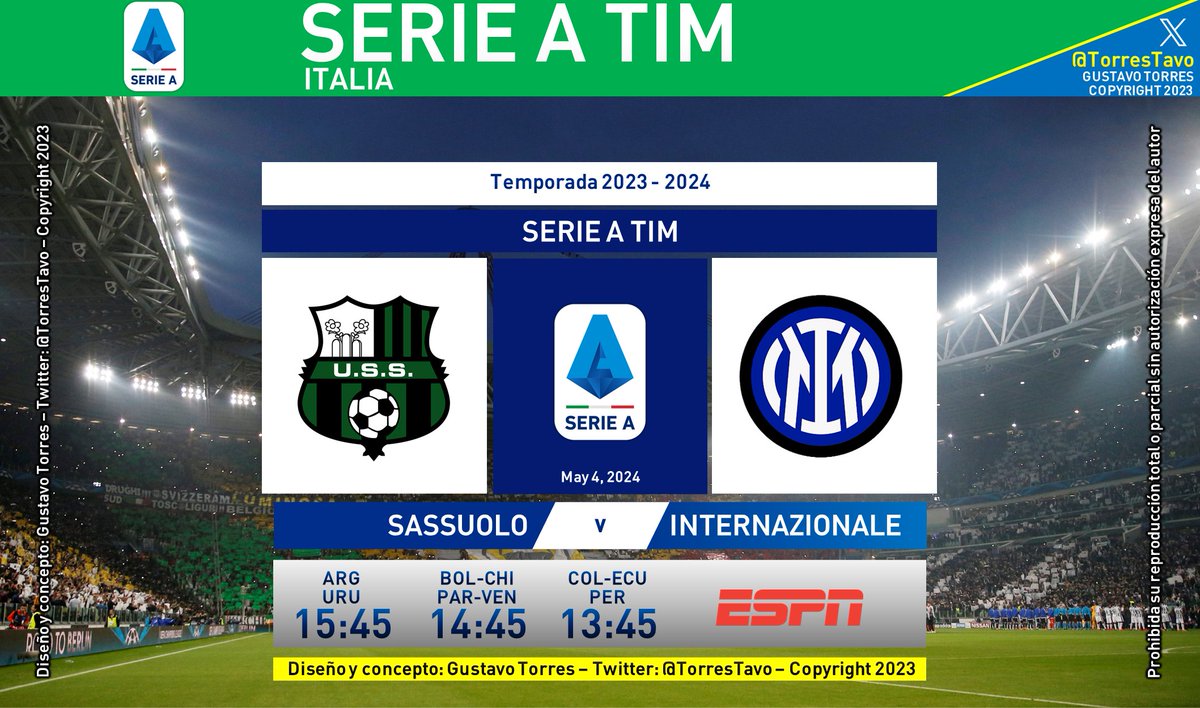 Sassuolo – Internazionale TV: ESPN #SerieAxESPN