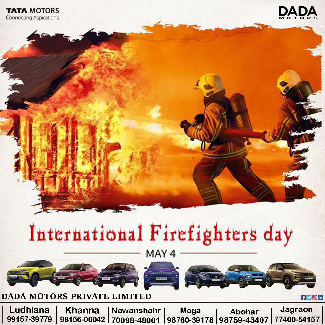 Today, we celebrate the brave men and women who risk their lives every day to protect our communities. Happy International Firefighter’s Day!!

#InternationalFirefightersDay #BraveHeroes #ThankYouFirefighters #Firefighter  #TataMotorsPassengerVehicles #dadamotors #cars