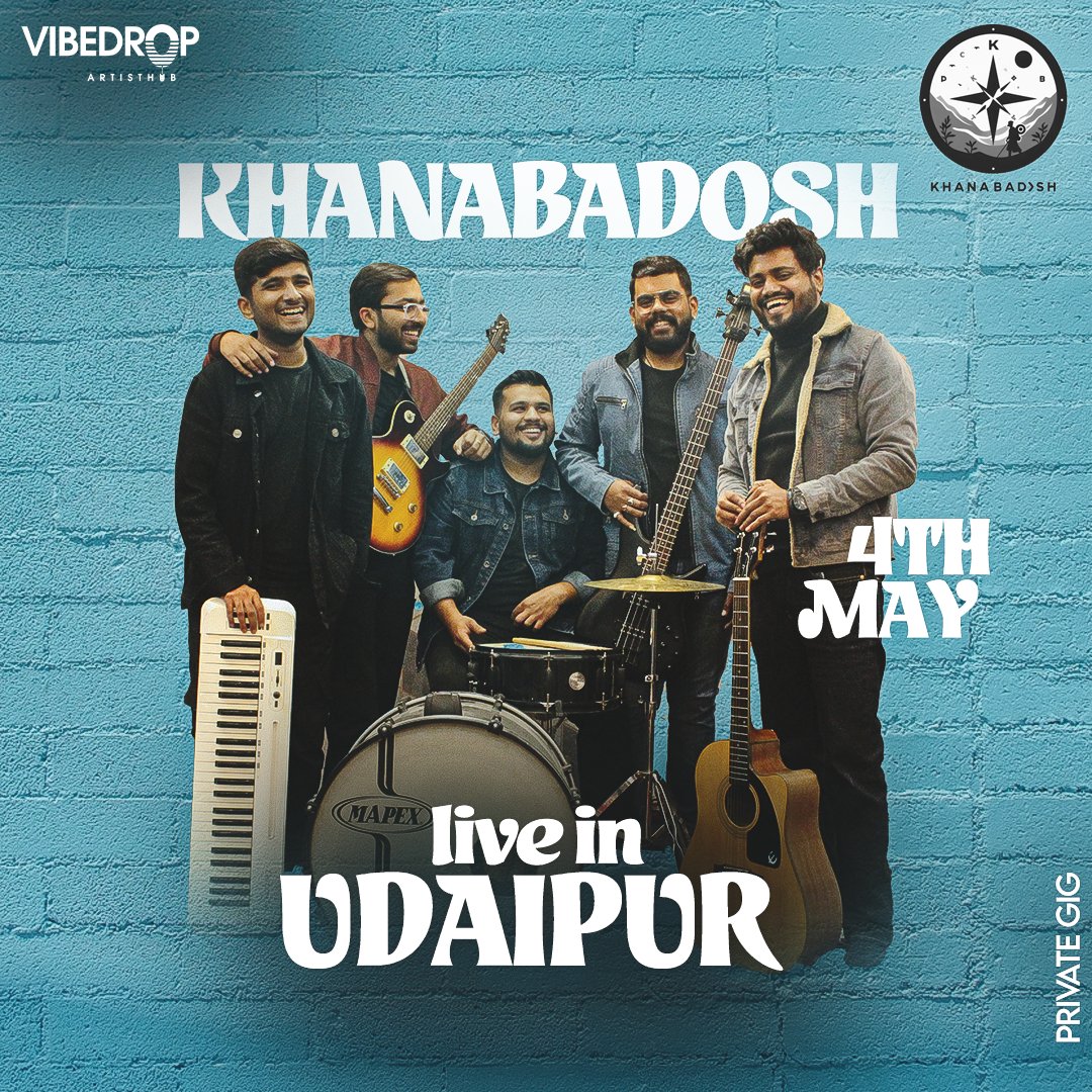 Khanabadosh performing live tonight at Udaipur for a Private Gig. 🤩

VibeDrop with Khanabadosh for an Indie Fusion Evening! 💥
.
.
#VibeDrop #ArtistHub #Artists #ArtistCuration #ArtistManagement #ArtistBooking #PrivateEvent #Gig #LiveBand #Udaipur #Khanabadosh