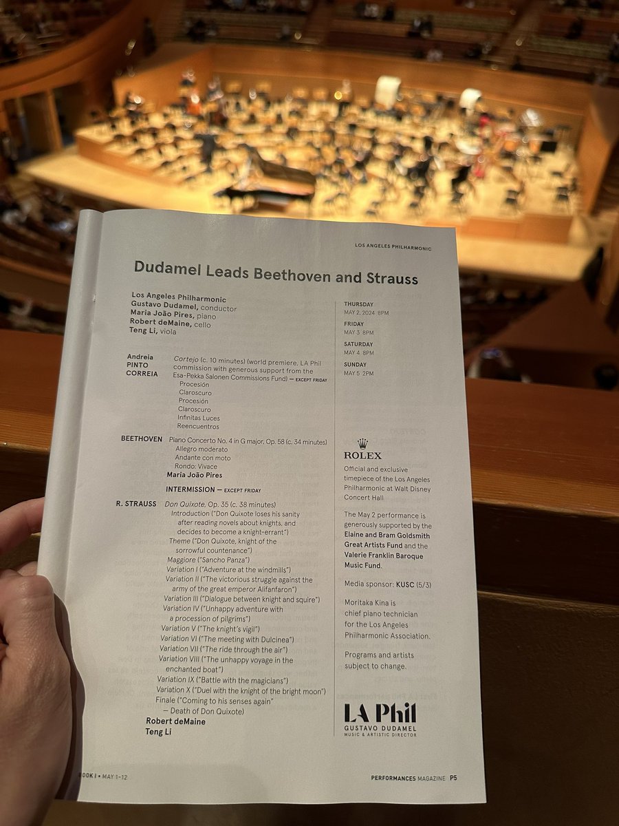 Sigue el atasque musical con las #FiestasPatronales del #LolaFest:
 Hoy toca ver en @laphil a #MariaJoãoPires tocando el #ConciertoNo4 de #Piano de #Beethoven. Y para rematar también hay #Strauss con #DonQuixote