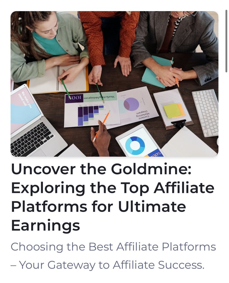 Uncover the Goldmine:Exploring the Top #AffiliatePlatforms for Ultimate
Earnings

Choosing the Best Affiliate Platforms
- Your Gateway to Affiliate Success.

🔗 thenewbieaffiliate.com/uncover-the-go…

#AffiliateMarketingforBeginners #AffiliateMarketingTips #FinancialFreedom #sidehustle