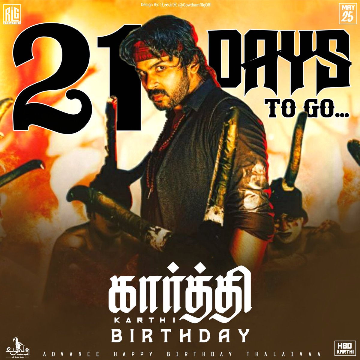 21 days to go #Karthi Anna birthday 💥

#Karthi26 #Karthi27 #Sardar2