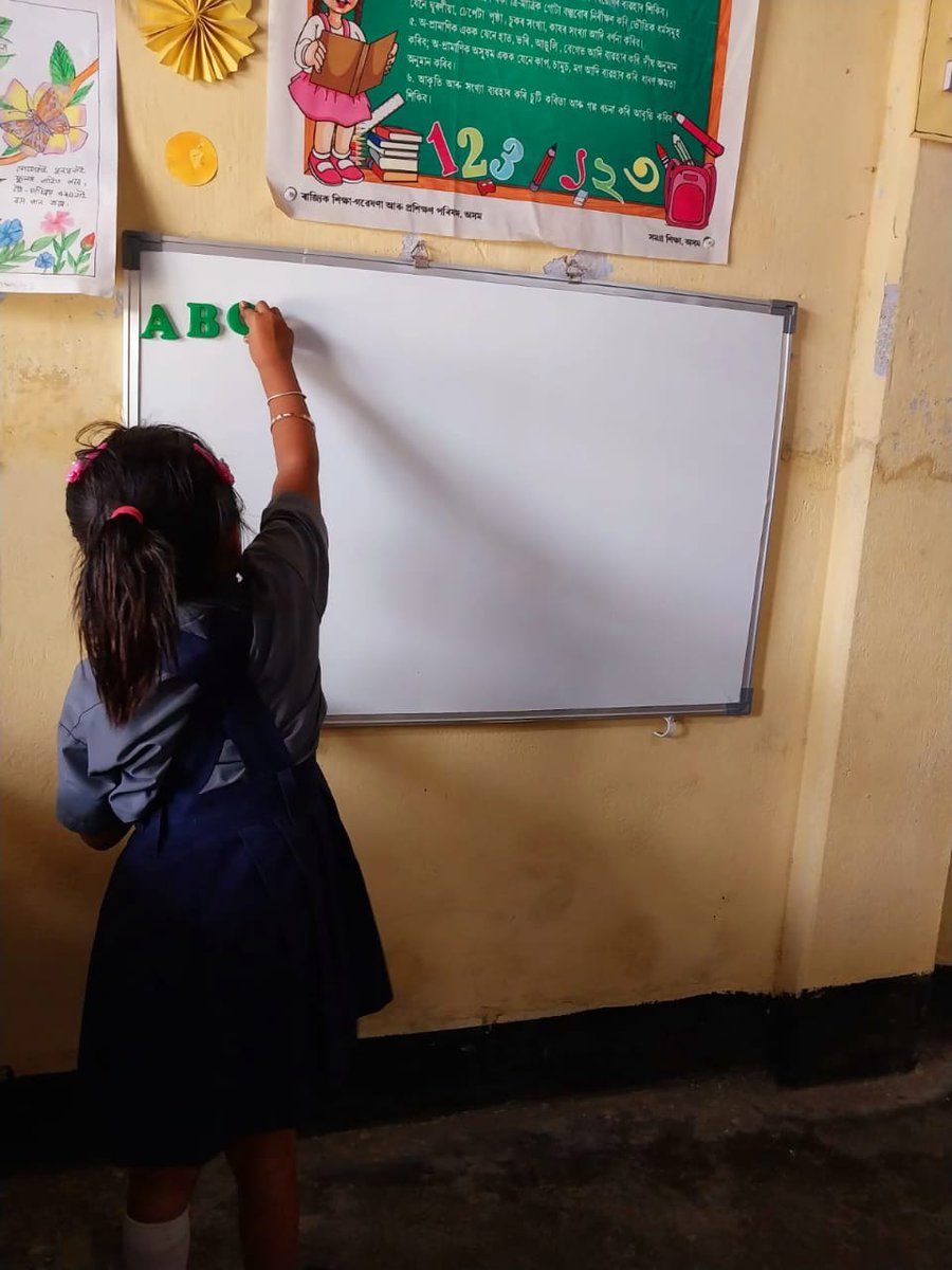 Magnetic Whiteboards are introduced in schools of Assam that facilitate the learners in identification of letters and numbers, formation of words, making shapes and developing motor skills . #EducationForAll #FLN #Assamschools