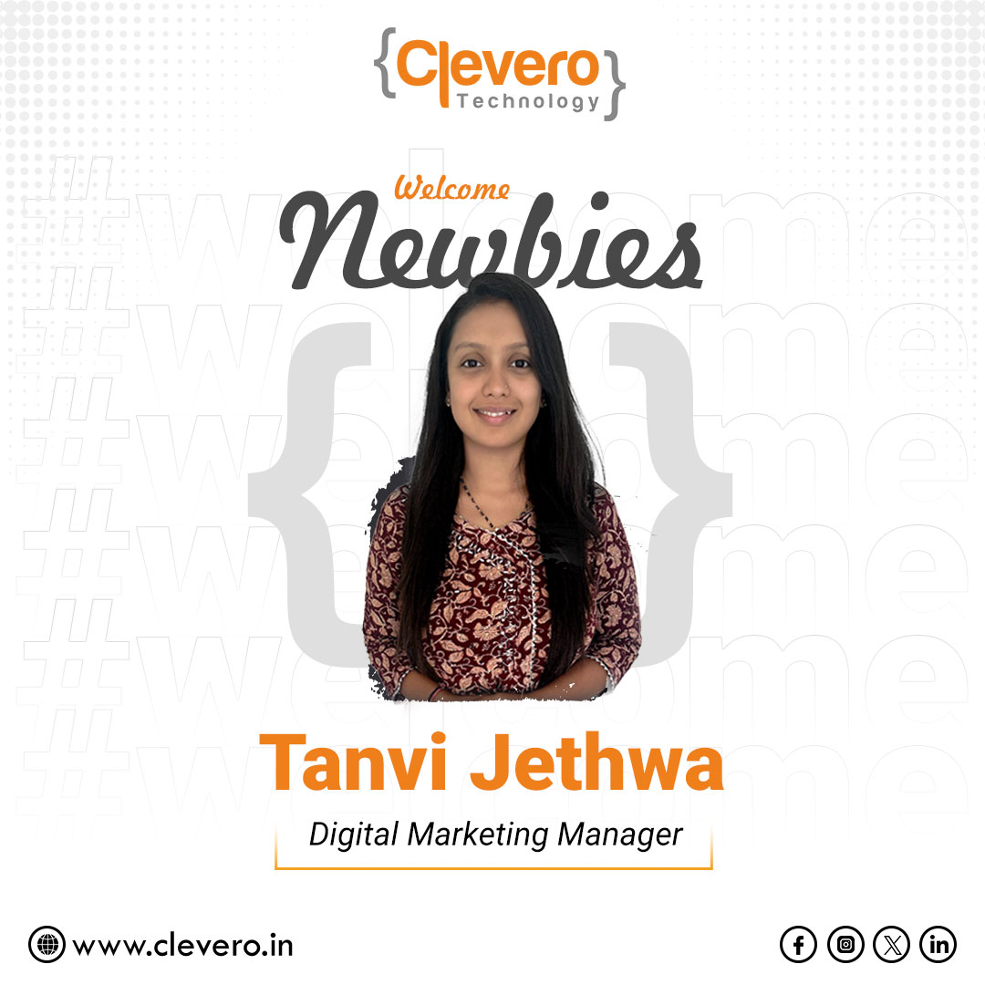 👋Say hey!! Tanvi Jethwa our newest #digitalmarketingmanager.  
 A very #warm #welcome to our #clevero #team. We look forward to working together and achieving great things. 
#welcometotheteam #newmember #clevero #newjoining #digitalmarketingmanager #cleverotechnology