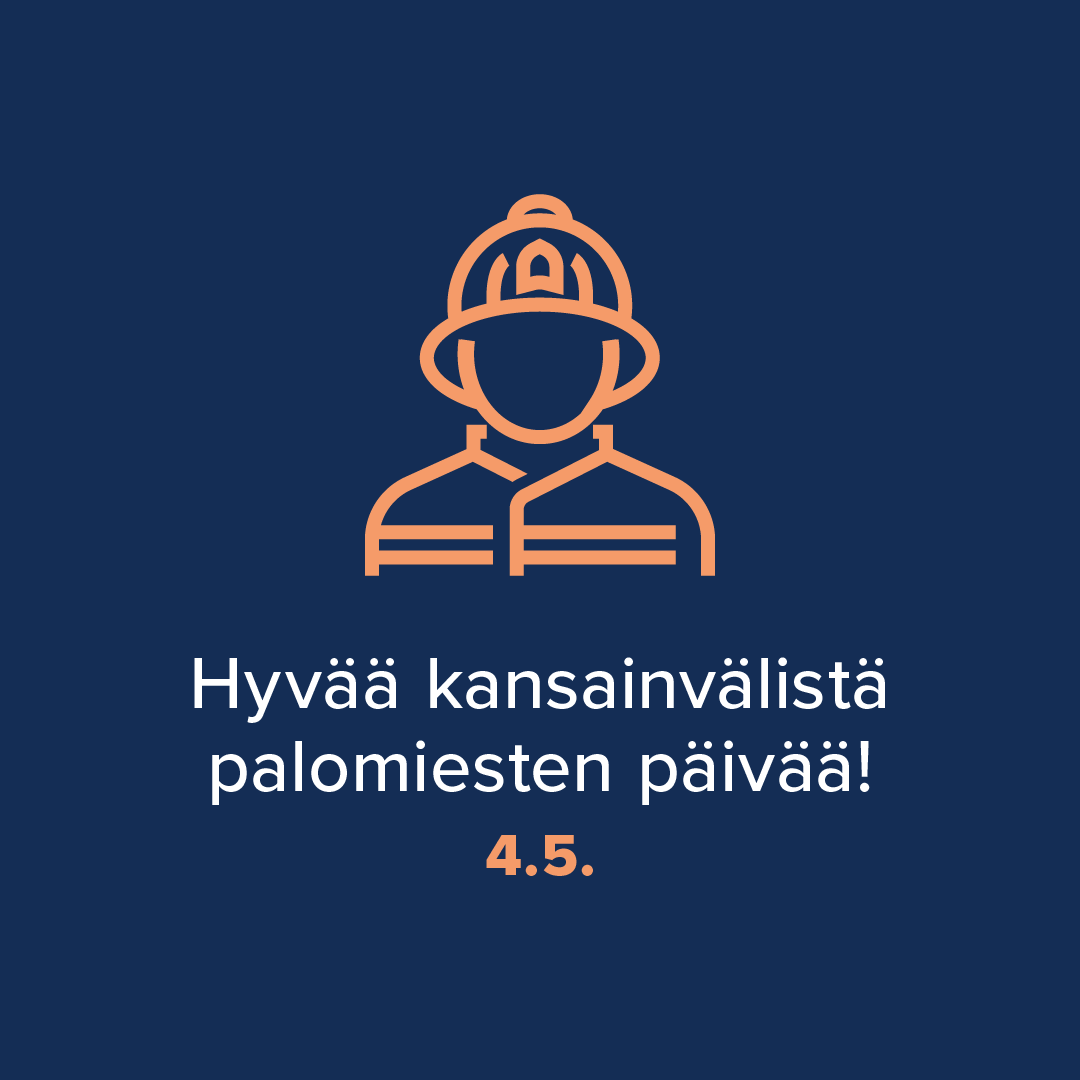 Tänään on kansainvälinen palomiesten päivä.

Tänä vuonna haluamme nostaa esiin pelastajia, jotka työskentelevät maailmalla sodan keskellä. #Pelastustoimi toteuttaa sodankin keskellä tärkeää perustehtäväänsä: pelastaa, sammuttaa, raivaa ja estää lisävahinkoja.

#palomiehenpäivä
