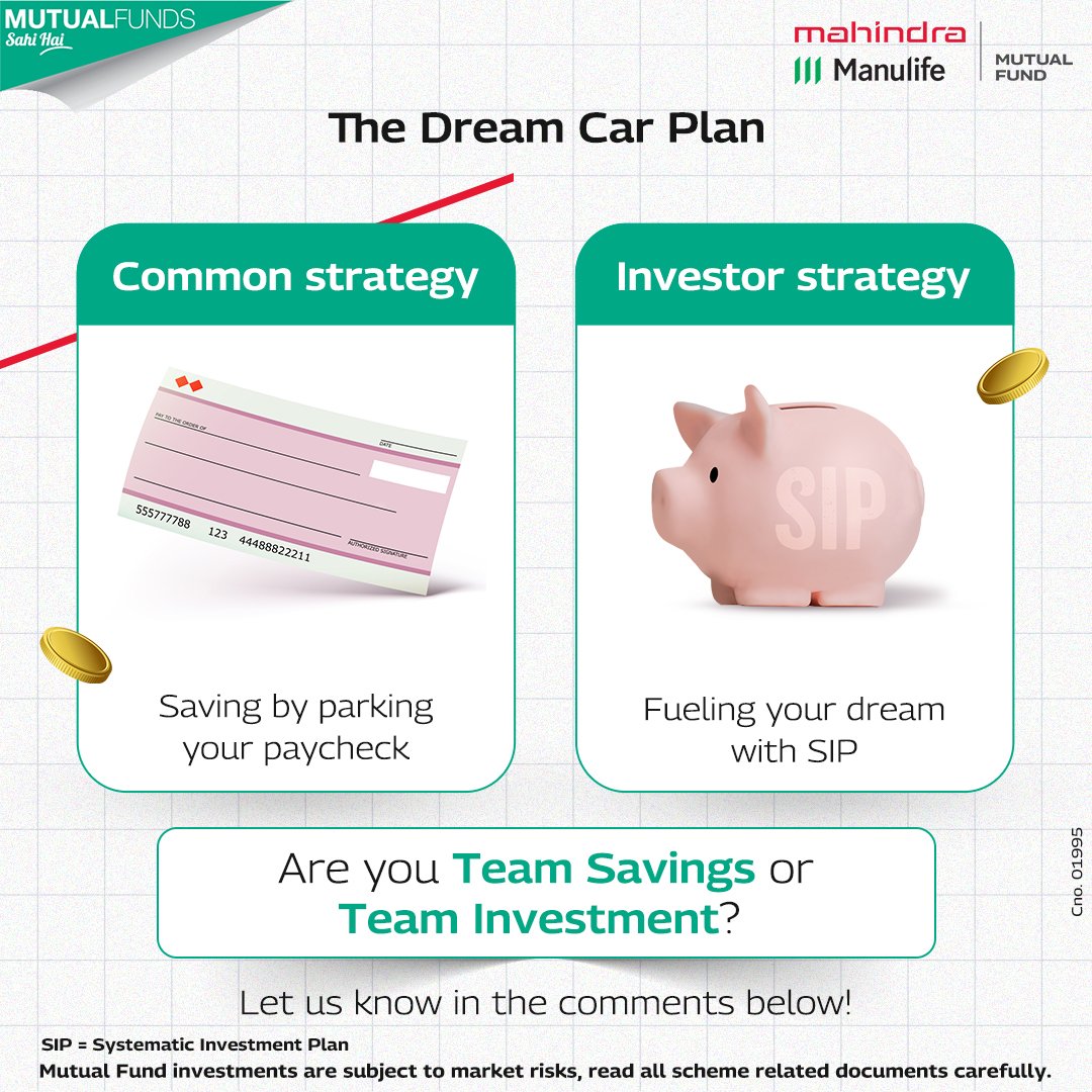 Which team are you on to make your dream a reality? Comment below and tell us which team you belong to - Team Savings or Team Investment!

#MahindraManulifeMF #CommentBelow #Investments  #SwitchToMahindraManulifeMF #MutualFundsSahiHai #Engagement #PlayWithMahindraManulifeMF