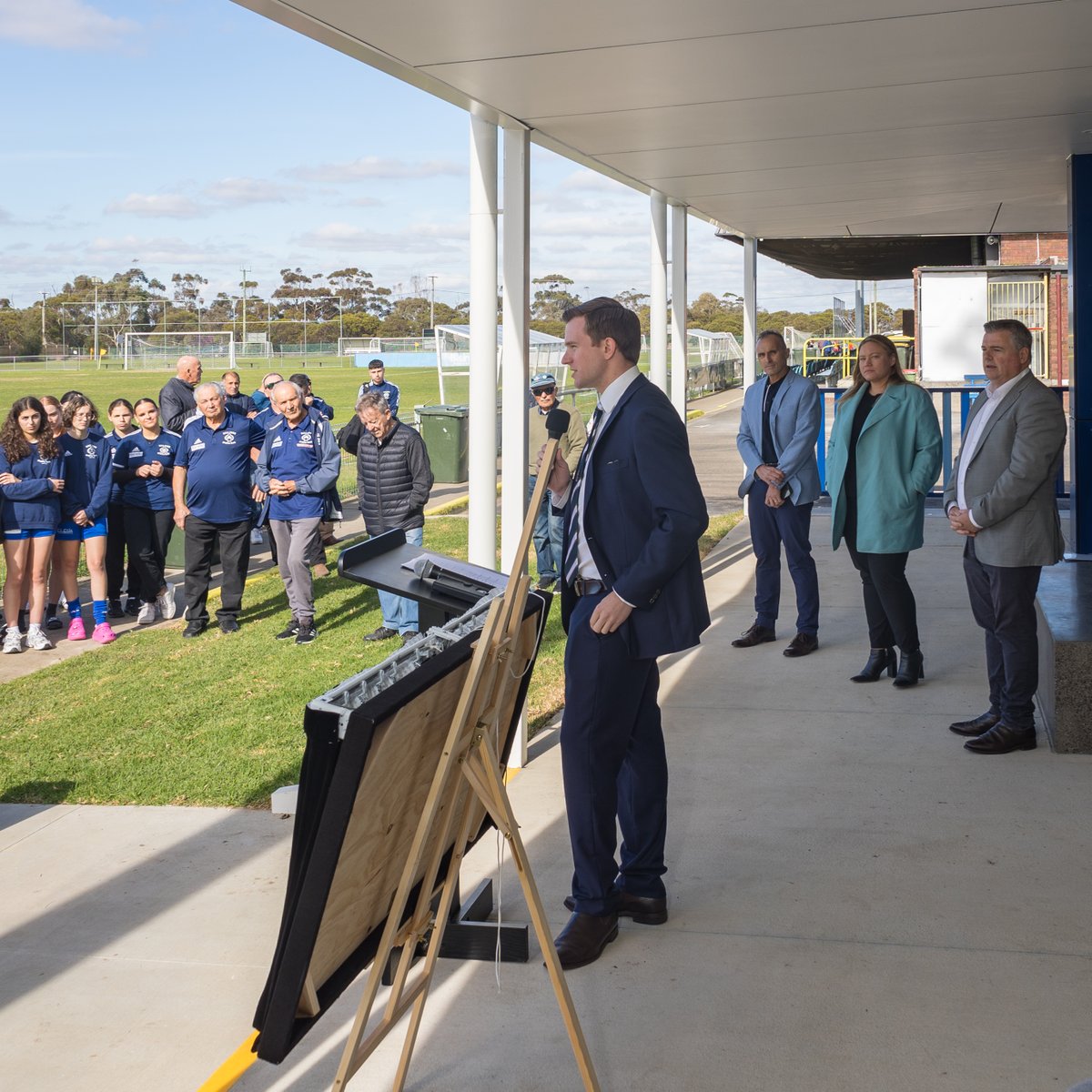 We officially opened new change facilities at the Bell Park Sports Club in Batesford today ⚽! The new female friendly facilities were officially opened by councillors, Member for Lara Ella George MP and club president Rose Pirrottina.