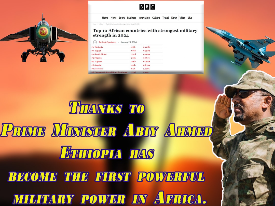 Thanks to Prime Minister Abiy Ahmed, Ethiopia has become the first powerful military power in Africa.
#Abiy_Ahmed 
#Ethiopia_prevails 
#Fast_Growing_Ethiopia