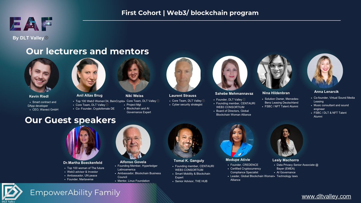 Thrilled to announce our(EAF) initiative by @dlt_valley® launching its first cohort on May 6th! 🚀
We're empowering #disabledindividuals with specialized knowledge in #blockchain, #Web3, #DeFi, #NFTs, and the #Metaverse. 
Huge shoutout to our dedicated team #TechEducation