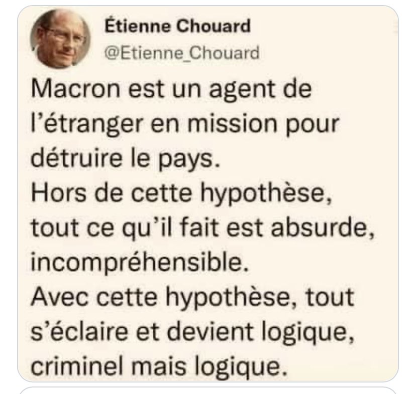 @EllaKelian @CarolinaTibou C’était surtout un aveu de ce qu’il est : un agent de l’étranger œuvrant contre la France.