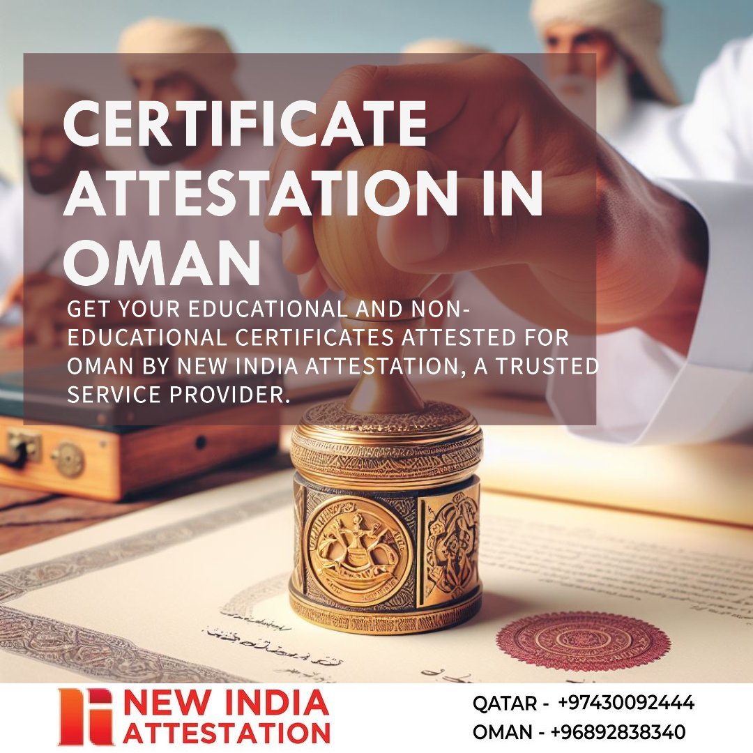 Need #CertificateAttestationInOman for your educational or personal documents?

New India Attestation can help! We offer fast & reliable attestation services for various certificates.  ✅  DM us to know more!

#Oman #AttestationServices #NewIndiaAttestation