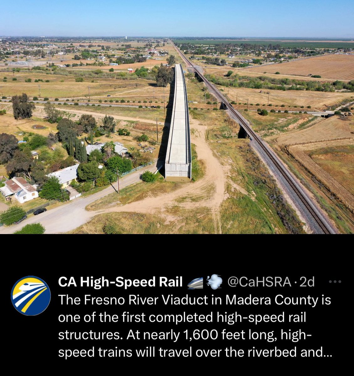 It took 410 days to build the Empire State Building. But it has only been 5,840 days (16 years) for this high speed rail bridge to no where to be built in Fresno, California. Please clap.