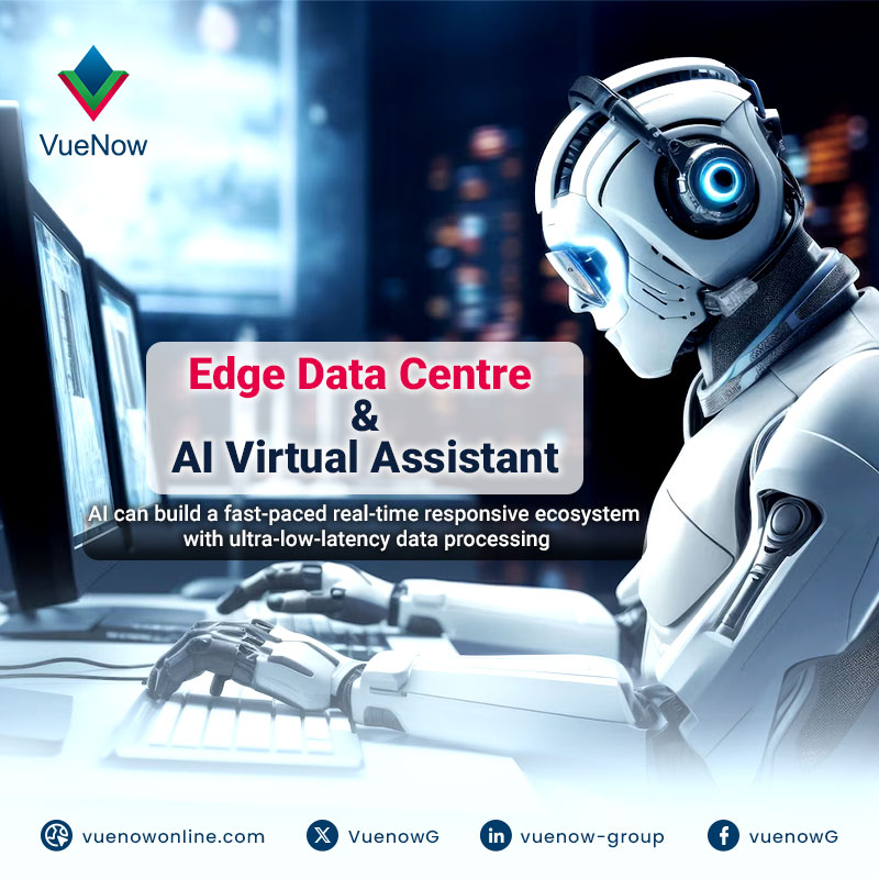 Edge Data Centre paired with an AI Virtual Assistant!  
Experience lightning-fast, real-time responsiveness and ultra-low-latency data processing for a seamless digital ecosystem. 

 #edc #EdgeDataCenter #EdgeComputing #datacentres #artificialintelligence #vuenow #vuenowgroup