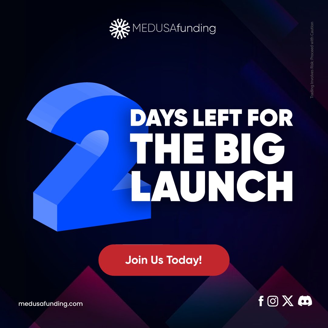Only 2 days left until the big launch! 🚀 Get ready to experience something incredible.

#LaunchCountdown #ExcitementBuilding #MEDUSA medusafunding.com discord.gg/kSv7KJTMAK facebook.com/medusafunding instagram.com/medusafundingt… youtube.com/@MEDUSAfunding