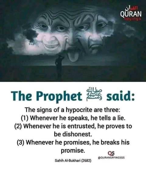 Signs of a Hypocrite.

The Messenger of Allah ﷺ said:
