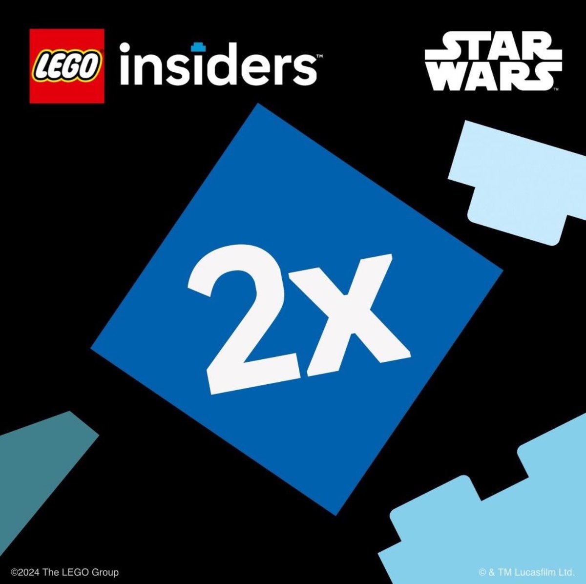 LEGO Insiders Double Points!! 🥰 Members can earn 2X points on selected LEGO Star Wars items from 01/05/24 - 05/05/24 #LegoStarWars #StarWars #Lego #LegoUK #AFOL #StarWarsFan #StarWarsFanSince1977 #StarWarsDay #StarWarsDay2024 #MayTheFourthBeWithYou @LEGO_Group