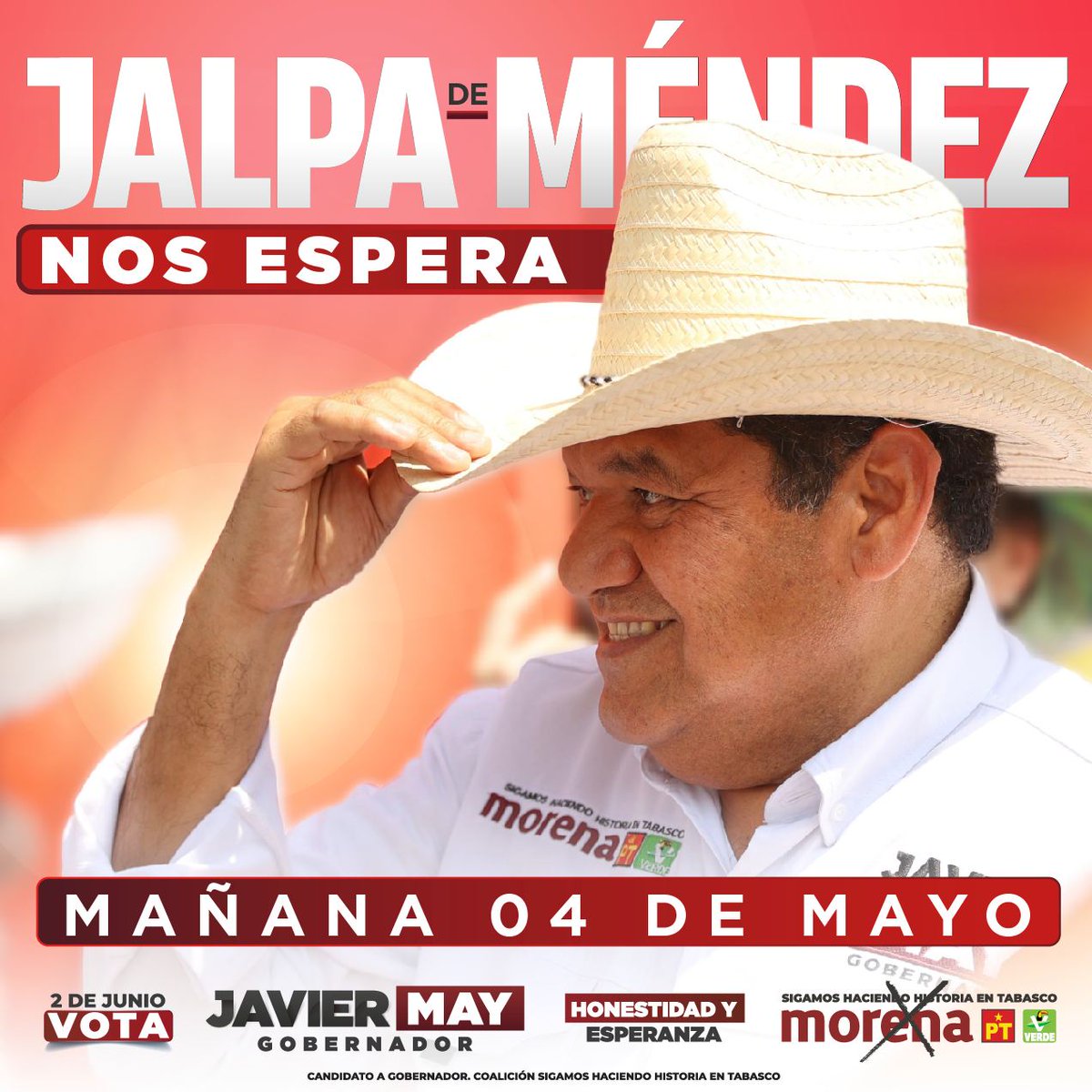 ¡La campaña del pueblo no se detiene! Mañana nos vemos en Jalpa de Méndez.