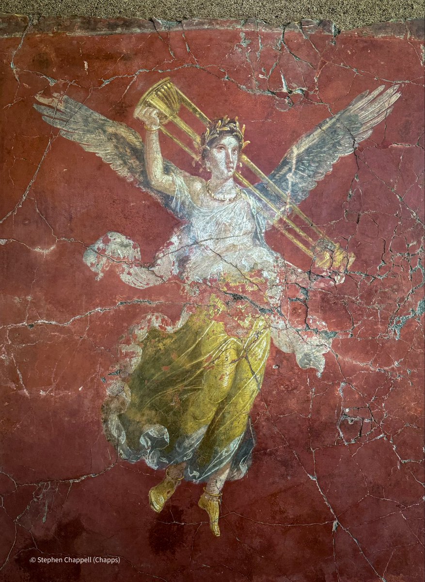 Winged Victory, carrying a tripod, an attribute of Apollo. From the Villa Moregine, #Pompeii, perhaps one of the ‘diversoriae tabernae’, built for Nero as rest and enjoyment places while he was travelling along the coasts of Latium and Campania.  1/

Grand Palestra, Pompeii
📸 me
