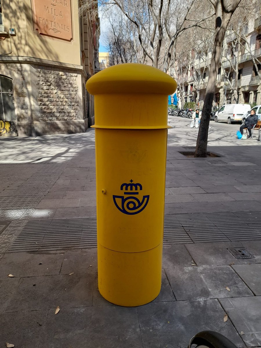 Happy yellow postbox in Catalonia! Sent to me by a colleague on holiday. ☀️ 📮 💛 #postboxsaturday
