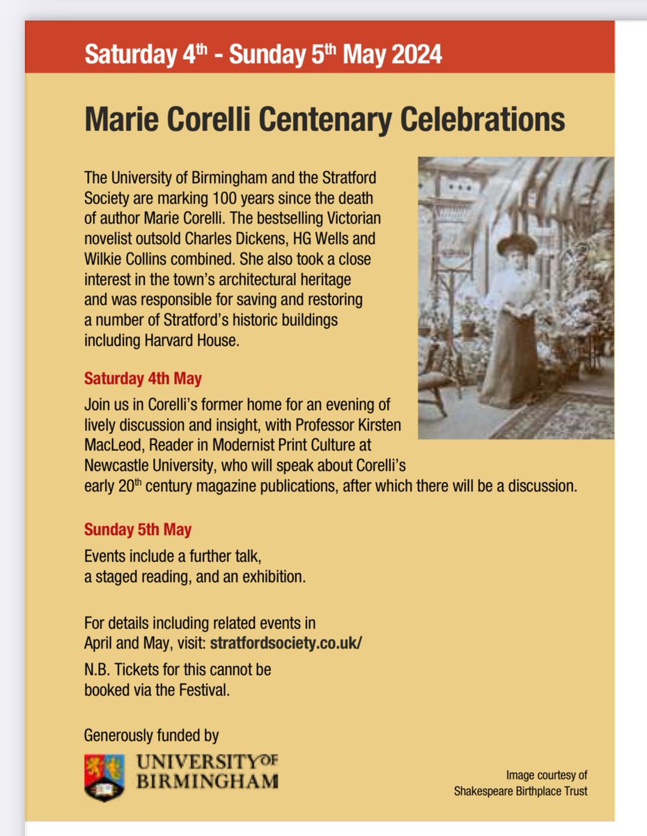 We’re excited to support the celebrations of the life of writer Marie Corelli today. One feels she must have been a feisty lady - but as @valmcdermid revealed yesterday, that is old English for farty 🤷🏼‍♀️