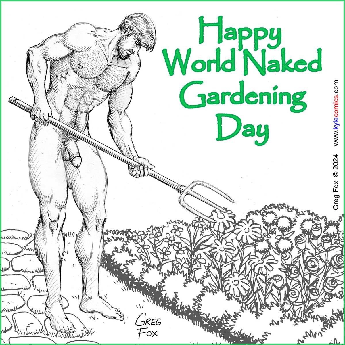 Happy World Naked Gardening Day!!! 🌸🌷🌿🌱🌼🌺 #GregFox #KylesBnB #maleart #figurestudy #malefiguredrawing #worldnakedgardeningday #worldnakedgardeningday2024 #wngd #wngd2024 #bodypositive #bodypositivity #gardenista #goodvibesonly #beard #bearded #beardedmen #musclebears