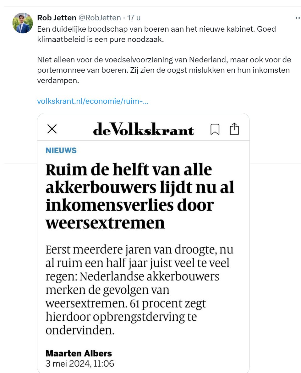 duidelijk; voor mij als #politicus van #50PLUS Wanneer je eigen BELEID door wil drukken koppelt aan DIRECT PROBLEEM dan is dat niet anders dan #poplulisme en #onbetrouwbaar #overheidshandelen <a href="/RobJetten/">Rob Jetten</a> <a href="/D66/">D66</a> = niets anders dan vermeende  #populisten die hij steeds de maat neemt