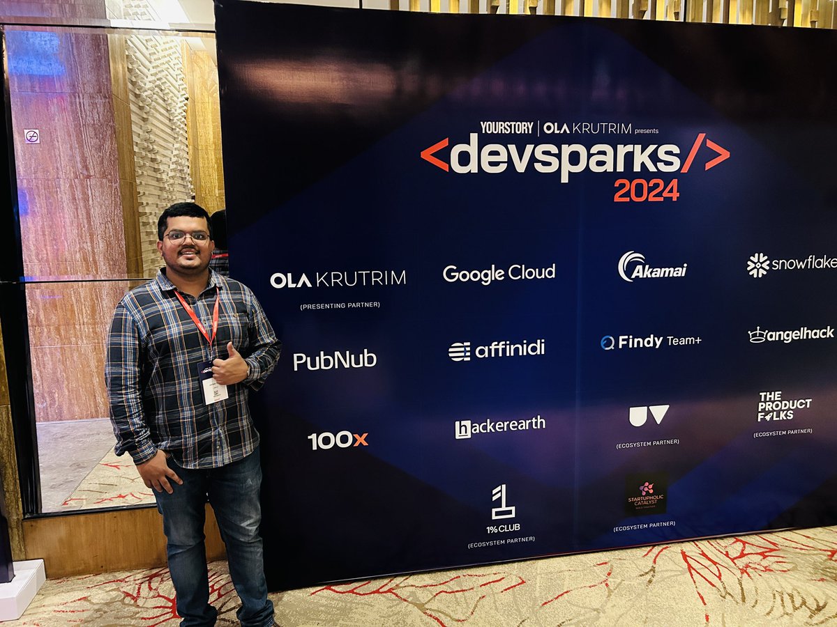 Excited to be attending #DevSparks 2024! Looking forward to connecting with fellow developers, learning about the latest tech trends, and sharing ideas. Let's spark some innovation together!

 #TechConference #yourstory #devsparks2024