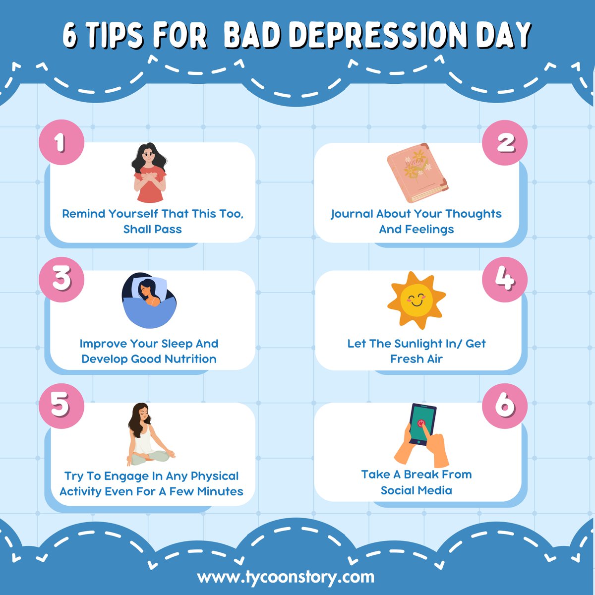 Self-Care Strategies for Challenging Depression Days #DepressionSelfCare #MentalHealthAwareness #SelfCareTips #CopingWithDepression #WellnessStrategies #PositiveMindset #MentalWellness #ResilienceBuilding #StayStrong @TycoonStoryCo @tycoonstory2020 tycoonstory.com