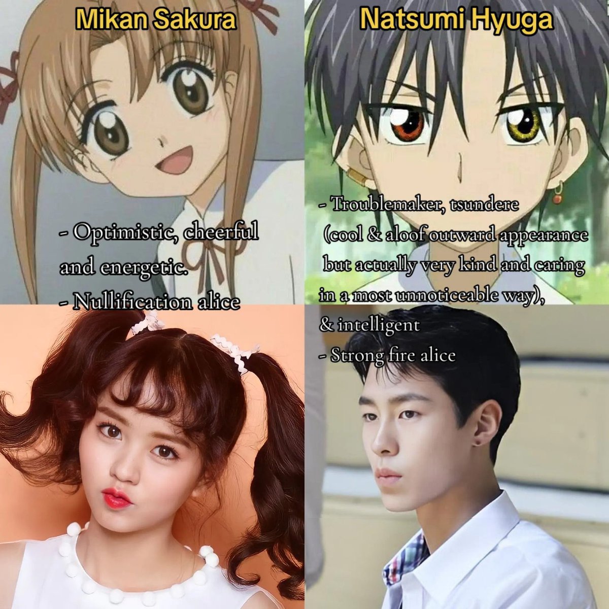 back to our #KimSoHyun x #LeeJaeWook drama manifestation ☺️

them in a 🇰🇷 live adaptation of #GakuenAlice 🏫🔥💥🫶

• revamp to high-school division
• fantasy / romcom
• elite academy for gifted people w/ 'alices,' an ability that is unique depending on the individual being.