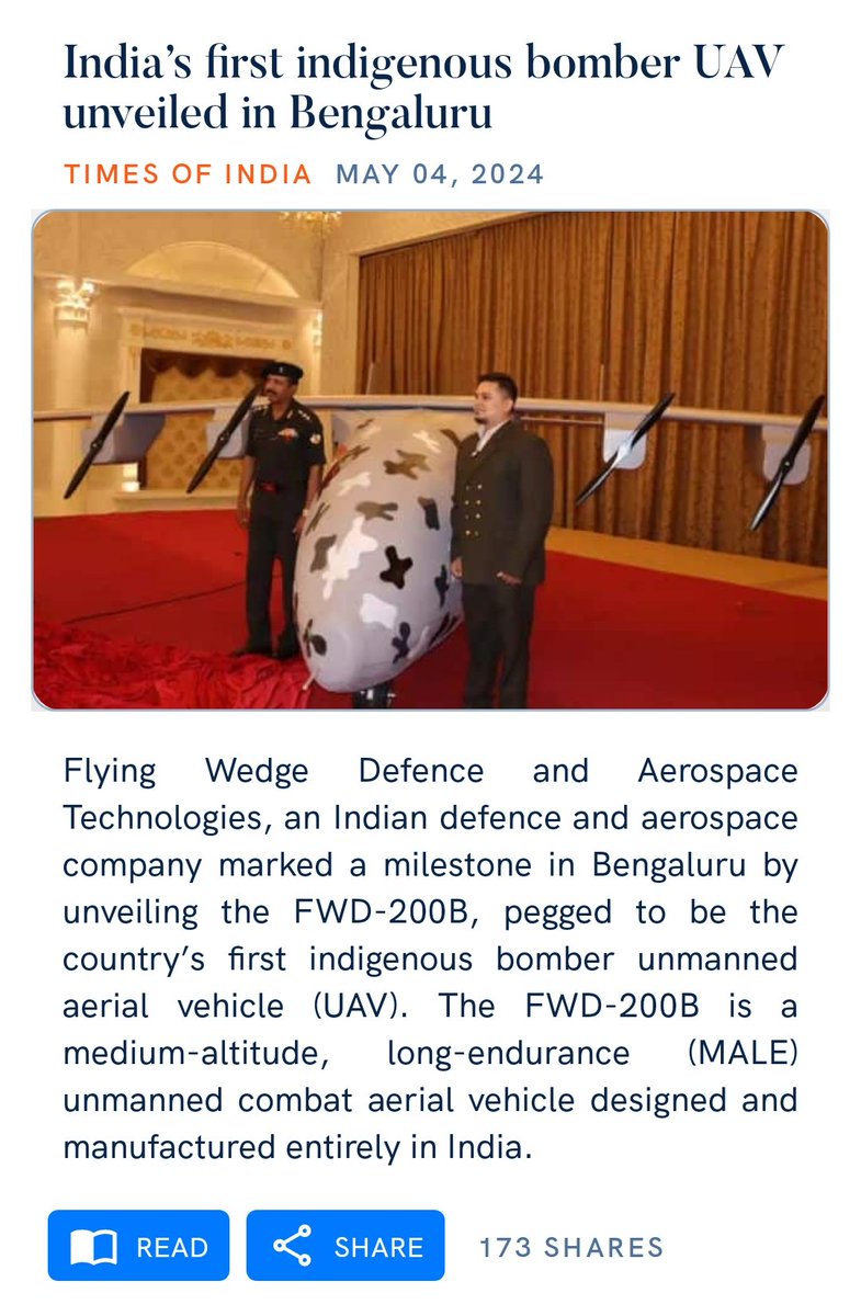 India’s first indigenous bomber UAV unveiled in Bengaluru timesofindia.indiatimes.com/india/indias-f…