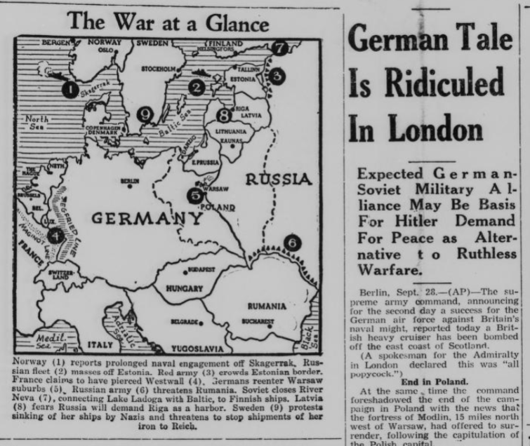 #HitlerStalinPact '#Latvia (8) fears Russia will demand Riga as a harbor' - 'Expected German-Soviet Military Alliance May Be Basis For Hitler Demand For Peace as Alternative to Ruthless Warfare'. Henderson daily dispatch., September 28, 1939 chroniclingamerica.loc.gov/lccn/sn9106840…