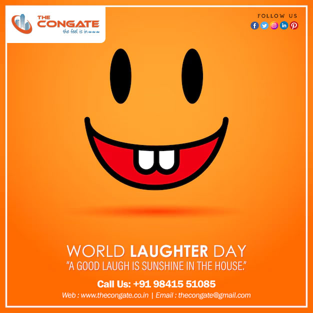 Happy World Laughter Day...
#laughter #laugh #LaughterDay #WorldLaughterDay #happylaugh #smile #ChennaiRealEstate #homesale #congate #thecongate #homeinterior