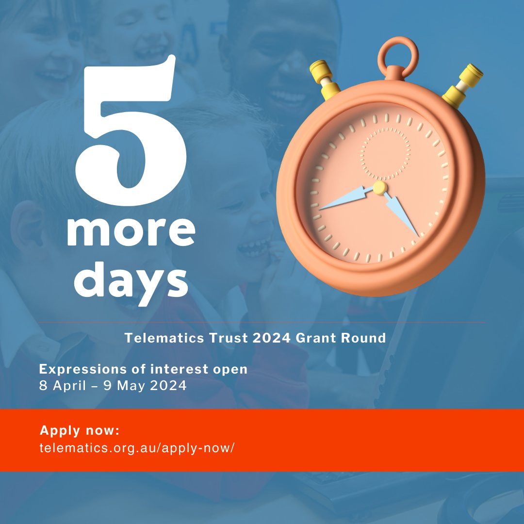 With only a few days remaining, the Telematics Trust Grant Round is your ticket to turning your innovative ideas into impactful realities. Apply now and let's shape a brighter future together! To apply visit telematics.org.au/apply-now/
#TelematicsTrust #EmpoweringCommunities