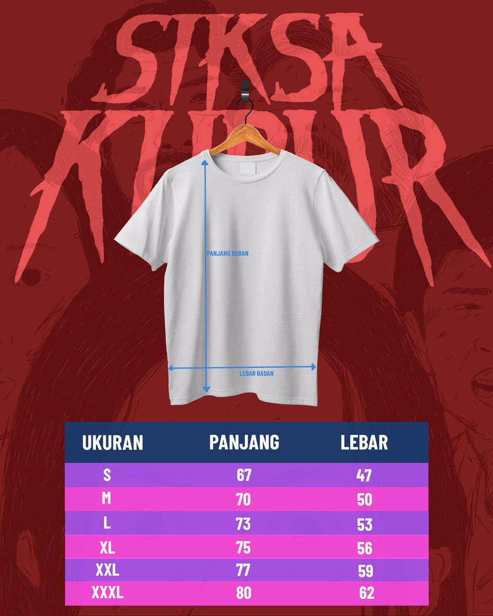 Happy Weekend!! Dibuka pre-order kaos Batch TERAKHIR film terbaru @jokoanwar , SIKSA KUBUR! Harga 150k + ongkir dari Tangerang. Pre-order dibuka hingga Selasa 7 Mei 2024 dan akan dikirim pada Rabu malam. Untuk pemesanan atau tanya-tanya, boleh chat aku via DM yha~ Thanks!