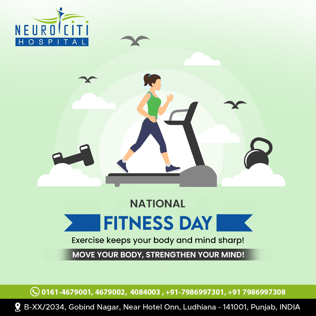 Move your body and strengthen your mind on National Fitness Day!🎉💪
#neurocitihospital
#nationalfitnessday

Call to book your Appointment
☎️+91-7986997301

neurocitihospital.com

#fitness #fitnessmotivation #workout #health #fit #fitnessday #gym #training #healthylifestyle