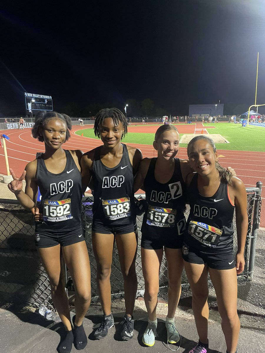 4x8 PR’s and takes 5th. Elizabeth Barlow breaks the 100H school record. Amerah, Delaney and Nia go 2-4-5 in Long Jump and the 4x4 PR’s, breaks school record and punches ticket to the finals. Outstanding Day 1 for our girls team. Ready for Day 2!