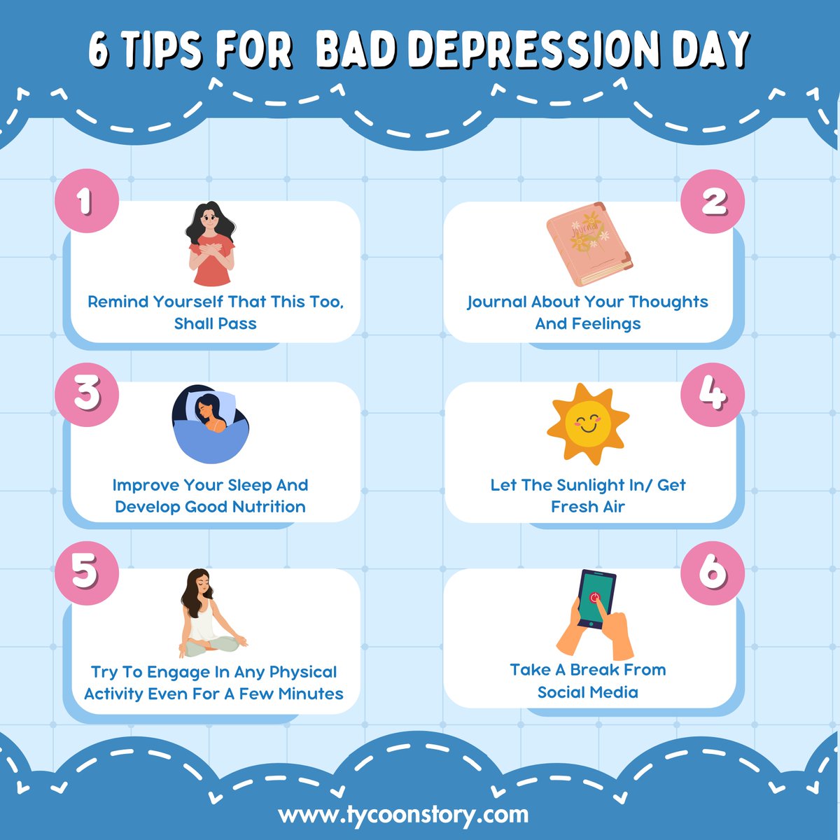 What Are 6 Essential Tips for Coping with a Bad Depression Day? #depressiontips #copingstrategies #mentalhealth #selfcare #wellness #badday #emotionalwellbeing #resilience #mindfulness #selfhelp #positivemindset #selfimprovement #selfcompassion @TycoonStoryCo @PsychCentral