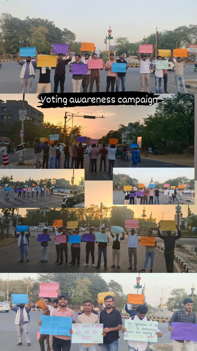ABVPCUGVoice's tweet photo. अभाविप CUG इकाई द्वारा आयोजित "मेरा मत भारत के लिए" कैंपेन अंतर्गत अभाविप CUG इकाई एवं विश्वविद्यालय के विद्यार्थीओ ने नागरीको के मध्य जाकर मतदान जागरूकता अभियान में भाग लिया। 

#MyVoteForDevelopedBharat
#MyVoteMyBharat
#VoteforBharat
#MyVoteMyRight https://t.co/9tnJt0uz7P