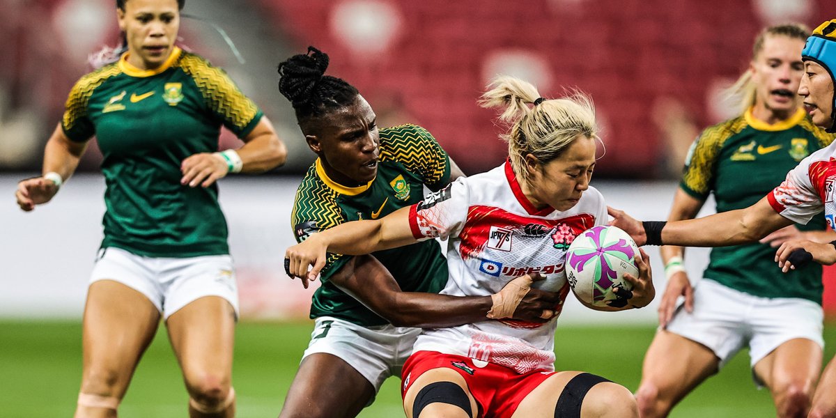 After going down to Japan by 34-7 in their final pool game this morning, the #BokWomen7s will next face Spain in the ninth-place semi-finals at 10h03 🤞 #RiseUp #HSBCSVNS