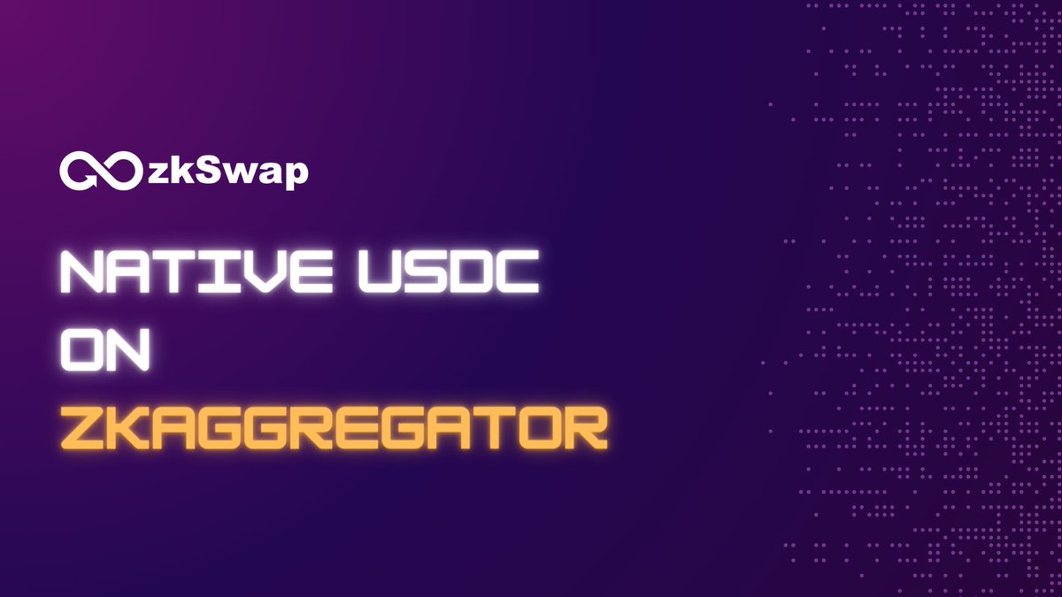 🎉 $USDC Native on @zkSync from @Circle added to our #zkAggregator ✨ FYI, we also support a conversion of USDC.e to Circle's native USDC without any price impact or fees several days ago at: zkswap.finance/usdc #dex #aggregator #swap2earn