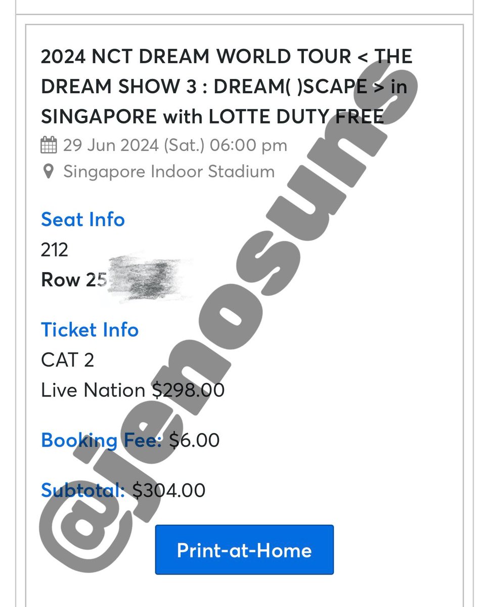 wts 
tds3 in singapore day 1 cat 2 section 212 row 25 
$310 
print at home / instant transfer 
can transfer to u in person!! SG ONLY
selling as i got standing

dm if interested