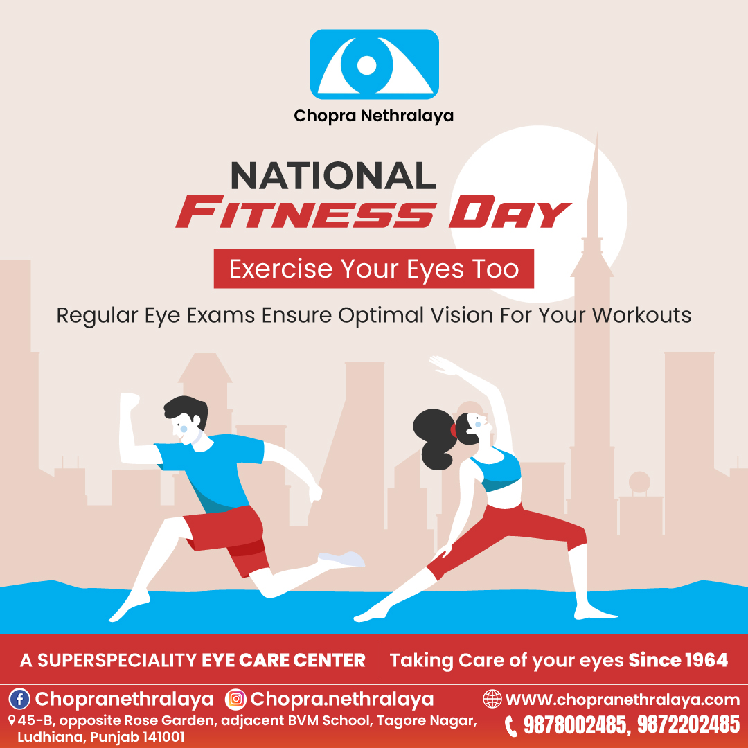 🌟 Get Fit Inside Out with Chopra Nethralaya! 🏋️‍♂️💪 Exercise Your Eyes Too! 💡 Regular Eye Exams Ensure Optimal Vision For Your Workouts. 👁️

🌐chopranethralaya.com

#NationalFitnessDay #EyeFitness #ChopraNethralaya #EyeCare #ChopraNethralaya #FitnessInsideOut #ludhiana