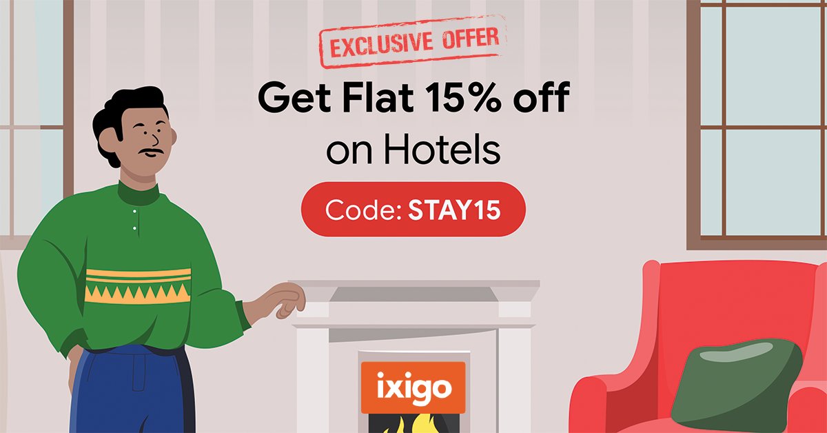 Ready for a break? Enjoy a special 15% discount on your hotel booking, up to ₹1000! 🏨
Use code STAY15
Book Now: f.ixigo.com/stay15-social
.
#traveldiscounts