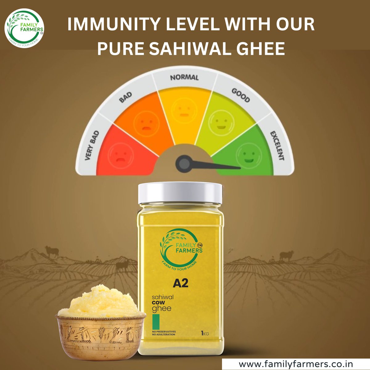 Worried about immunity??? We have exactly what you need...#familyfarmers.

#DesiGhee #NaturalGhee #StayFit #food #indianfood #foodie #healthyfood #healthyghee #sahiwalghee #ghee #a2ghee #familyfarmers
