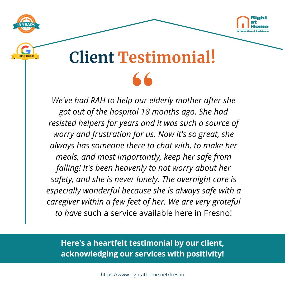 If you’re wondering how happy our #clients  are with our services, check out this quick #Review . It highlights and summarizes how our personalized care has enhanced their seniors’ life.
#seniors #feedbackneeded #Fresno #HighlyRecommended #5starpotential #PositiveEnergy #USA