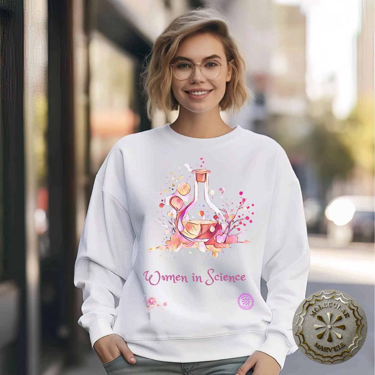 Unleash your inner scientist with our Women in Science sweatshirt, proudly crafted by Molecular Marvels! Join the movement to celebrate and support women breaking barriers in STEM. 🚀 #WomenInScience #MolecularMarvels #STEMWomen #ScienceFashion #TrailblazingWomen