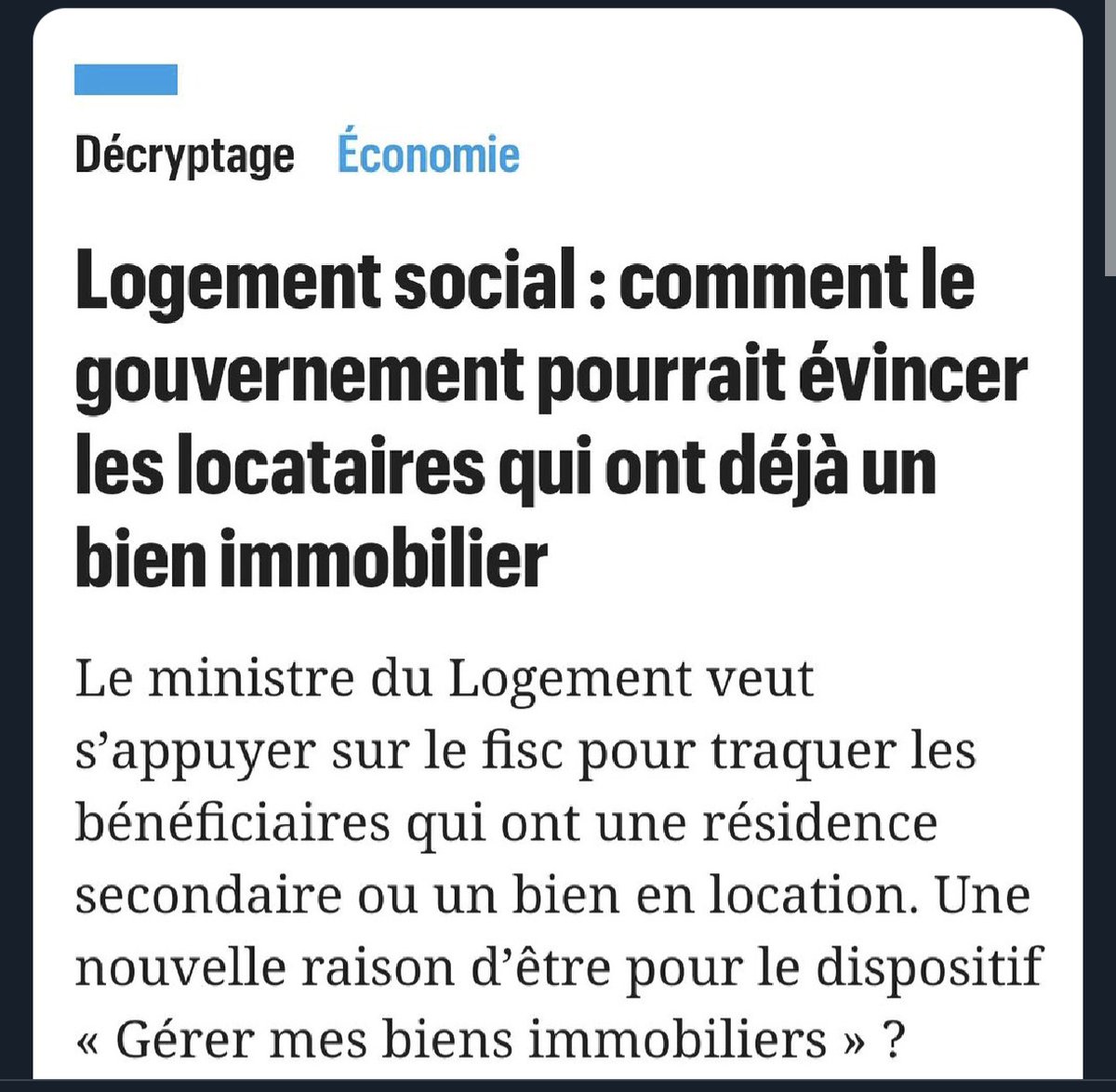 En Belgique, c'est une des conditions de base pour avoir droit à un logement social c'est de pas être propriétaire et ça semble tellement évident