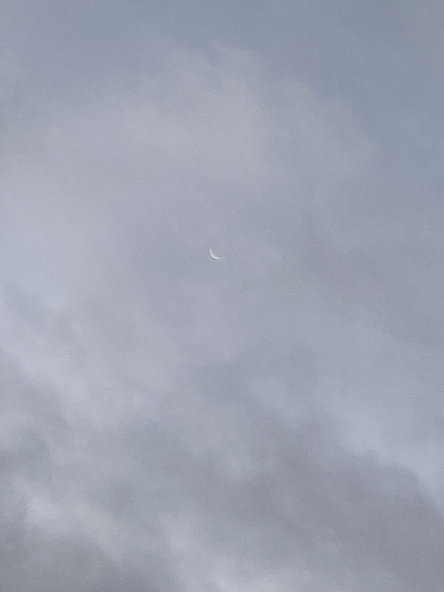 The #Moon , this morning April4, from Cotonou, Benin. 28degC, cloudy #lookingatthesky #Space